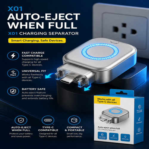 Type C Auto Power Cutoff Charge Separator Protector Supports Up to 140W Charging